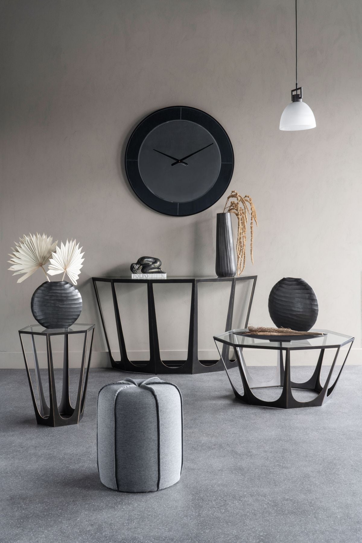 Two Tone Mirrored Round Clock